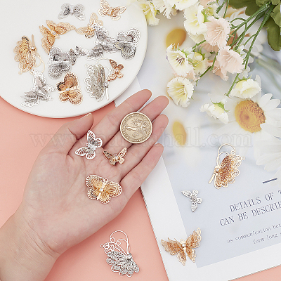 20шт 5 стильные латунные филигранные подвески KK-SC0001-95-1