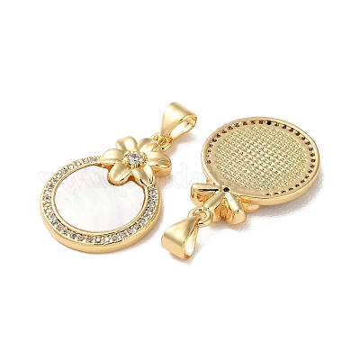 Латунные микропаве прозрачные подвески с фианитом KK-B083-16G-03-1