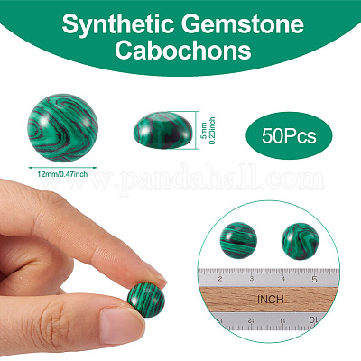 Синтетические малахитовые кабошоны G-R416-12mm-38-1