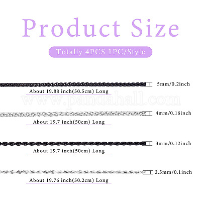 4 шт. 4 стиля ожерелий-чокеров из нержавеющей стали 304 для женщин NJEW-TA0001-21-1