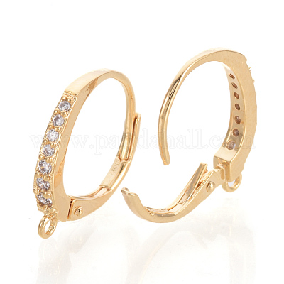 Латунные кубические циркониевые серьги KK-S340-43G-1