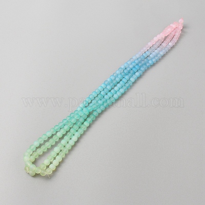 Светящиеся в темноте матовые прозрачные стеклянные бусины GLAA-WH0036-25G-1