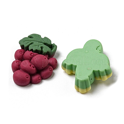Кабошоны из непрозрачной смолы с мультяшными фруктами RESI-D006-03-1