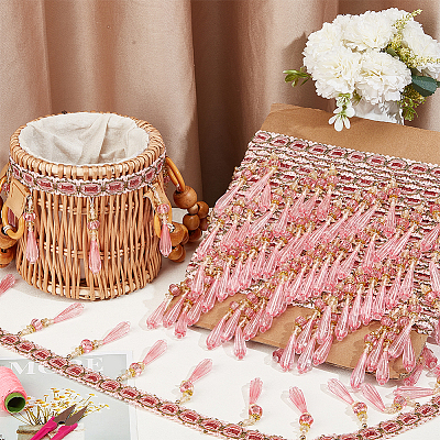 Кружевная бахрома из полиэстера длиной 12 м. SRIB-WH0026-26A-1