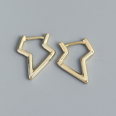 Геометрические нерегулярные серьги-кольца из стерлингового серебра s925 с молнией BC0991-1