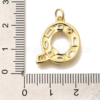 Латунные микропаве прозрачные подвески с фианитом KK-G521-01G-Q-1