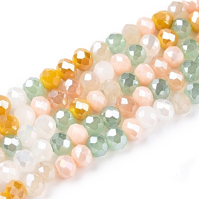 Стеклянные бусины с гальваническим покрытием  GLAA-T023-B16-03-1