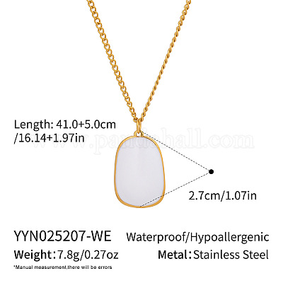 Летнее женское ожерелье с прямоугольным кулоном из нержавеющей стали 304 с эмалью DJ6508-2-1