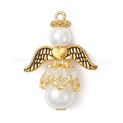 Подвески из перламутрового стекла и жемчуга PALLOY-MZ00978-02-1