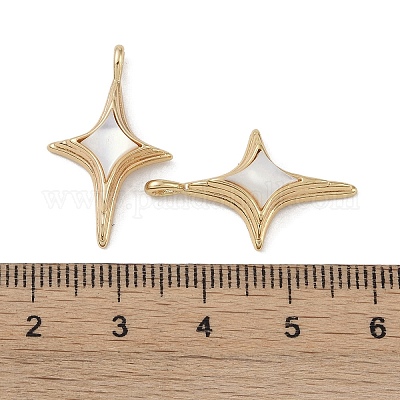 Латунные подвески из ракушек KK-G497-09G-1