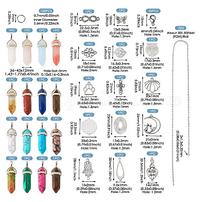 Набор для самостоятельного изготовления ожерелья-подвески из натуральных и синтетических драгоценных камней DIY-TA0004-91-1