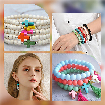 100 шт. синтетические магнезитовые бусины TURQ-SC0001-10-1