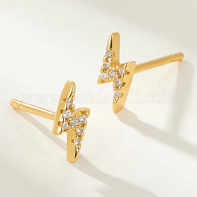 Серьги-гвоздики из стерлингового серебра с микропаве и цирконием ES4538-1-1