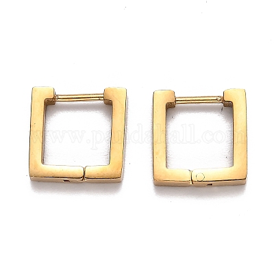 Квадратные серьги-кольца Huggie Hoop из нержавеющей стали 304 STAS-J033-09A-G-1