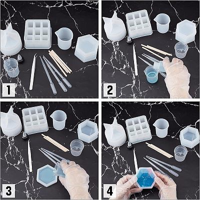 Наборы для самостоятельного изготовления косметических коробок из эпоксидной смолы DIY-OC0003-69-1