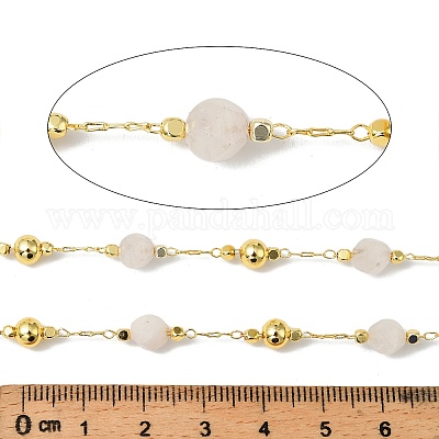 Круглые граненые цепочки из белого нефрита ручной работы CHC-F021-01G-03-1