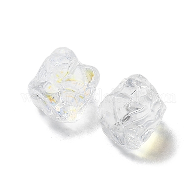 Выпечка расписные прозрачные стеклянные бусины GLAA-C035-01Q-1