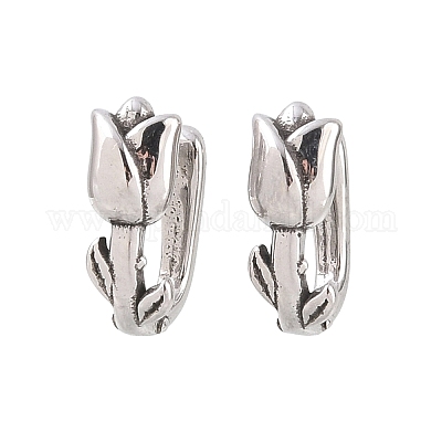 Кольца для носа в форме цветка розы из нержавеющей стали 316&nbsp;AJEW-C044-12AS-1