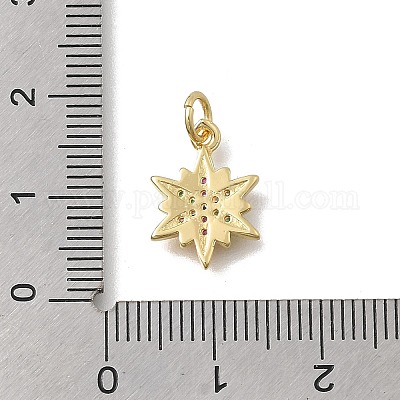 Подвески-снежинки из латунных микрофибрилл с кубическим цирконием KK-D431-041C-G-1