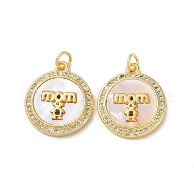 Латунные микропаве прозрачные подвески с фианитом KK-B083-20G-05-1