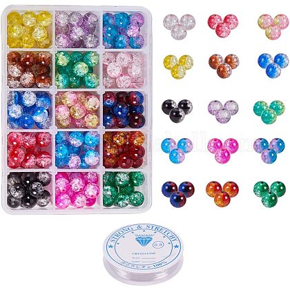 Spray Painted Crackle Glass Beads CCG-PH0002-12-1