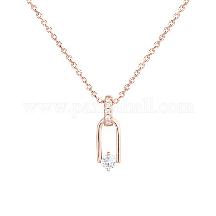 Ожерелье с кулоном из переплетенного овального кубического циркония для девочек и женщин NJEW-BB44387-A-1