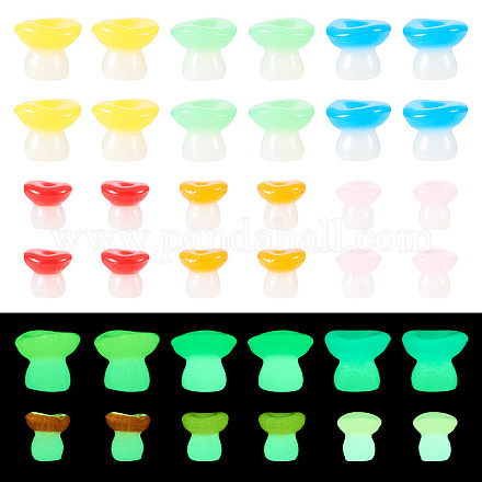 30 шт. 2 стиля светящегося смоляного грибного украшения RESI-TA0004-02B-1