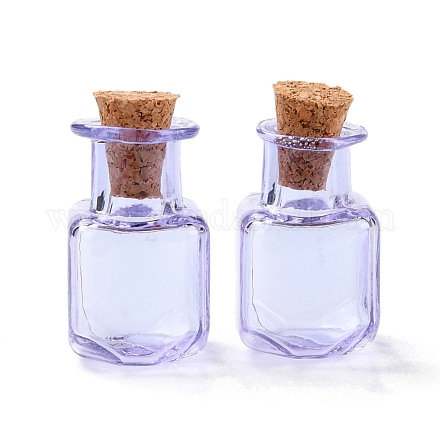 Ornamento di bottiglie di sughero in vetro quadrato GLAA-D002-04E-1