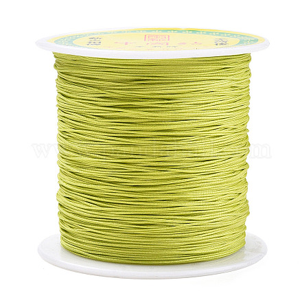 編み込みナイロン糸  ビーズジュエリー作りのための中国結びコードビーズコード  緑黄  0.5mm  約150ヤード/ロール NWIR-R006-0.5mm-231-1