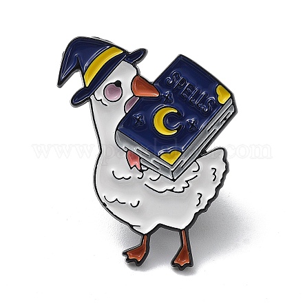 Magicien de canard avec des épingles en émail de livre JEWB-K001-11EB-1