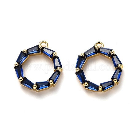 Латунные микропаве прозрачные подвески с фианитом KK-B028-04G-B-1