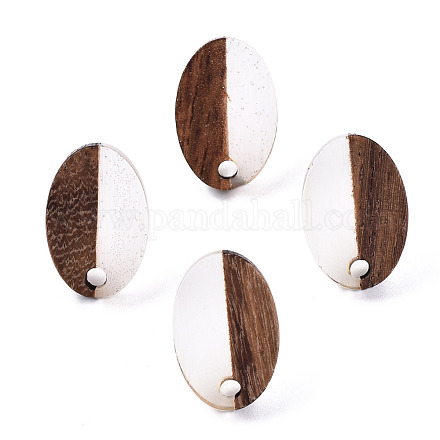 Accessoires de boucles d'oreilles en résine et bois de noyer MAK-N032-004A-A01-1
