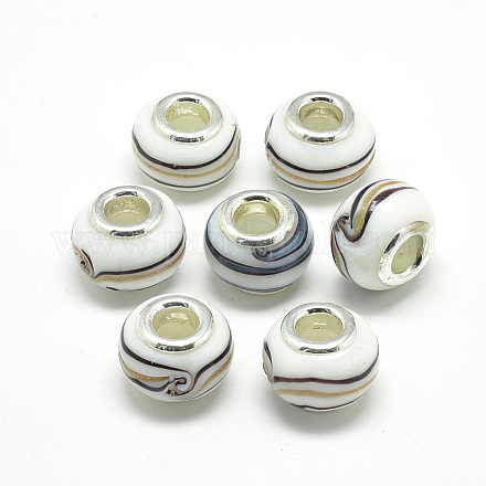 Perles européennes vernissées manuelles LAMP-Q029-01F-1