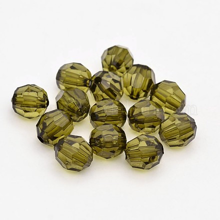 Faceted Round Transparent Acrylic Beads DB3MMC13-1