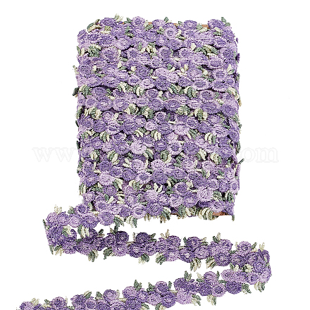 Cinta decorativa de poliéster con flores de 5 yarda pandahall elite OCOR-PH0001-97D-1