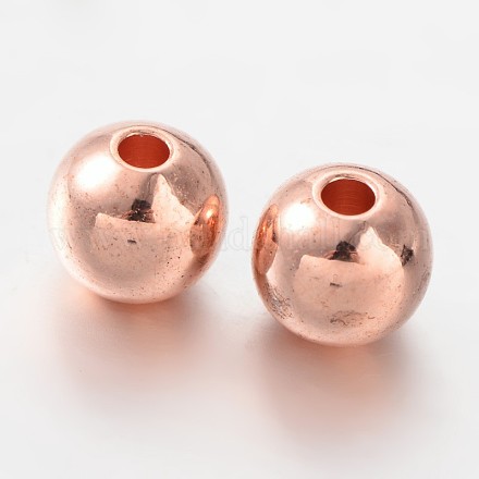 Solid Round Brass Beads KK-L129-38RG-1