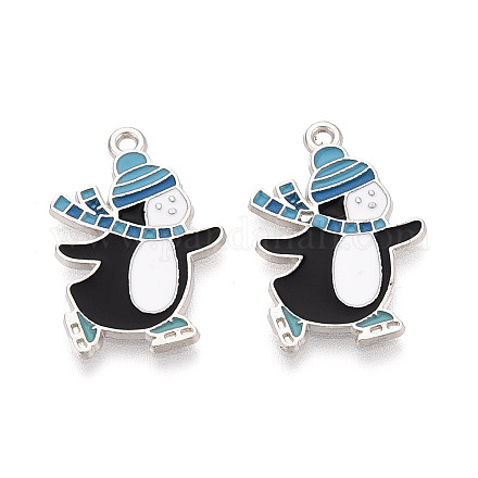 Подвески в виде пингвинов из эмалированного сплава с покрытием для стеллажей ENAM-T024-65A-P-1