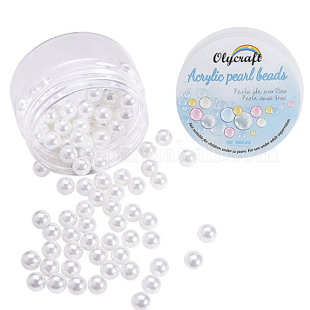 Cuentas de perlas de imitación de plástico ecológicas olycraft MACR-OC0001-03-1