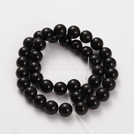 Natürlichen Obsidian Perlen Stränge X-G-O030-4mm-08-1