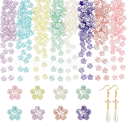 Nbeads 320 pz 8 tappi di perline di fiori di colori OACR-NB0001-38-1