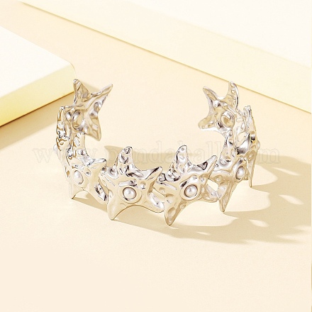 Браслеты-манжеты из кованой нержавеющей стали 304 BJEW-D384-01P-1