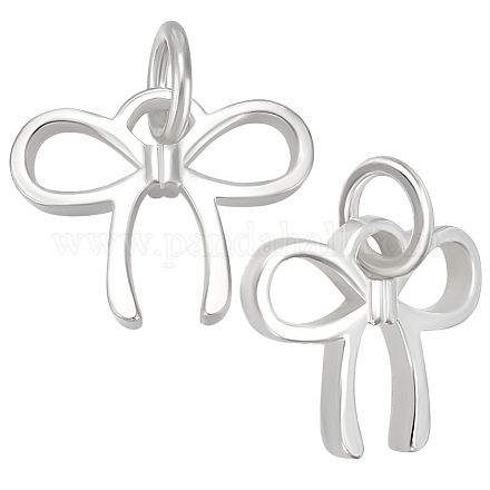 2 шт. 925 подвески-банта из стерлингового серебра STER-BBC0007-89-1