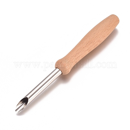 Stainless Steel and Wood Circular Clay Hole Cutters TOOL-WH0119-55-1
