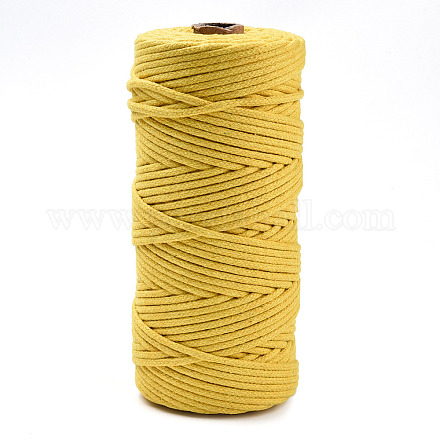 コットン糸  マクラメコード  装飾的な糸のスレッド  DIYの工芸品について  ギフトラッピングとジュエリー作り  きいろ  3mm  約109.36ヤード（100m）/ロール。 OCOR-T001-02-42-1