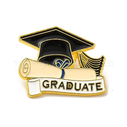 Gorra de graduación con pasador de esmalte de graduado de palabra JEWB-I022-03A-1