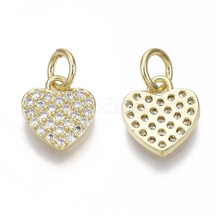 Brass Micro Pave Cubic Zirconia Charms ZIRC-R109-020G-NF-1