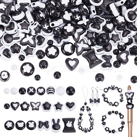 260 шт. 21 стиля двухцветных акриловых бусин OACR-AR0001-36-1