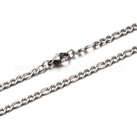 Collares de cadena de 304 acero inoxidable Figaro NJEW-P047-47-1