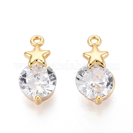 Латунные микро проложить кубического циркония подвески KK-N263-73B-G-1