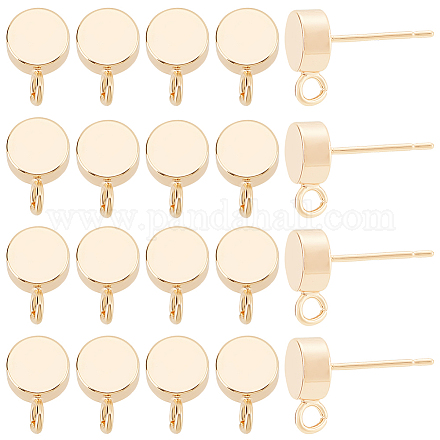 BENECREAT Brass Stud Earring Findings KK-BC0001-24G-1